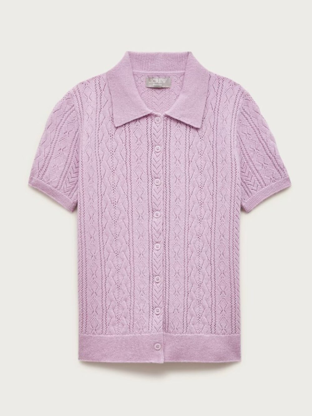 J.Crew Cashmere Pointelle Short-Sleeve Cardigan